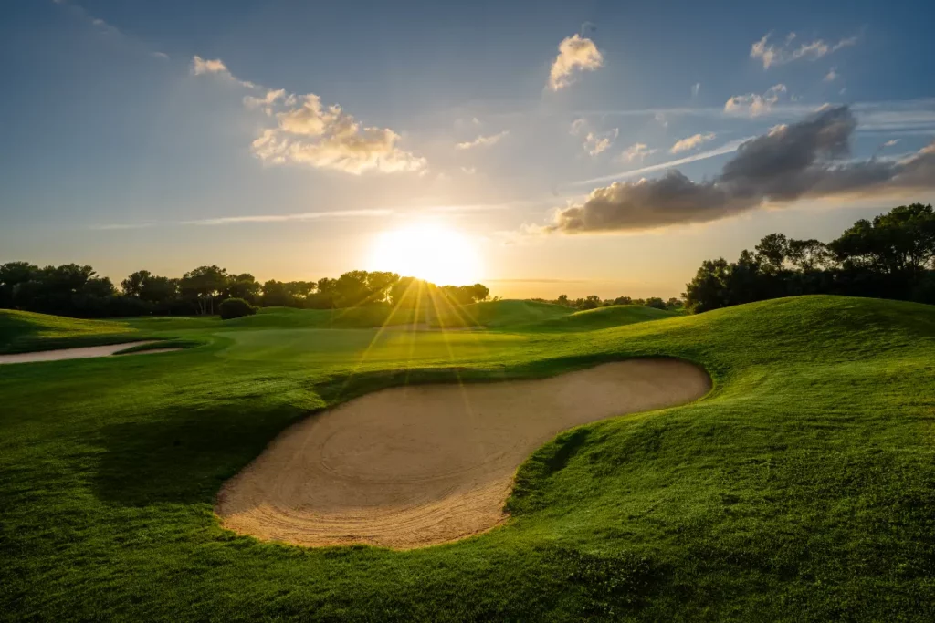 Son Antem West Golf Course View of Hole 15 fairway bunkers in Mallorca